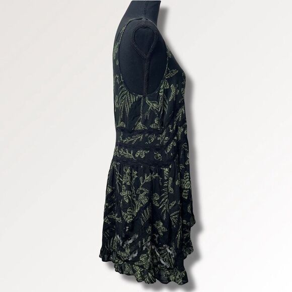 Intimately Free People Voile & Lace Trapeze Dress Rare Green Floral Print Sz Sm - Picture 11 of 16